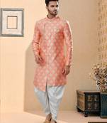 Havy banarasi jackard with stone and thread zari work indowestern sherwani