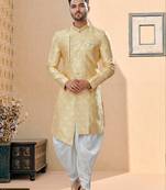 Havy banarasi jackard with stone and thread zari work indowestern sherwani