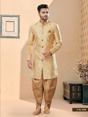 Havy banarasi jackard with thread zari work indowestern sherwani set 1