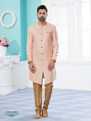 Havy banarasi jackard with thread zari work indowestern sherwani set 1