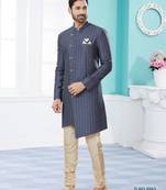 Havy zari jackard with thread work havy indowestern sherwani set