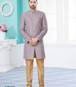 Jackard with full computer amrodery indowestern sherwani set
