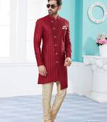 Havy zari jackard with thread work havy indowestern sherwani set