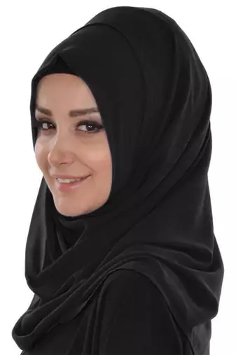 Black embroidered georgette Islamic kaftans With Scarves Sun-proof hijab