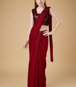 Red imported crush ready to wear saree