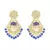 Royal blue and gold-plated kundan chandbali earrings     traditional indian jhumka earrings with pearls