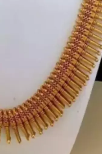 exquisite gold spike Necklace :: set - traditional kerala style jewelry collection
description: