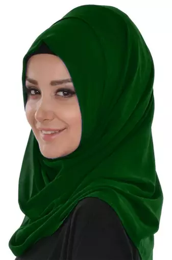 Green embroidered georgette islamic kaftans With Sun-proof hijab