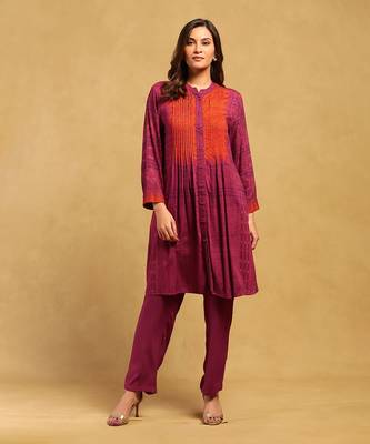 Ritu kumar red aninda kurta with pant 1