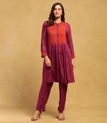 Ritu kumar red aninda kurta with pant