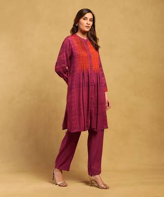 Ritu kumar red aninda kurta with pant 3