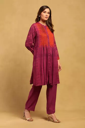 Ritu kumar red aninda kurta with pant