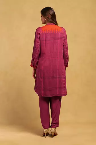 Ritu kumar red aninda kurta with pant