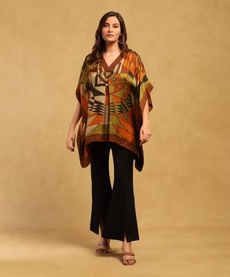 Ritu kumar brown minati kaftan kurta 2