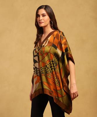 Ritu kumar brown minati kaftan kurta 3