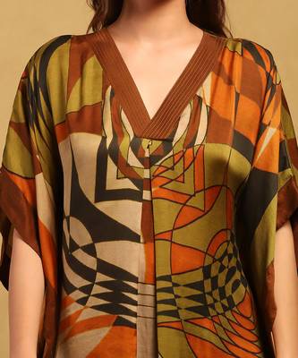 Ritu kumar brown minati kaftan kurta 5
