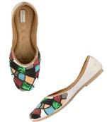Ethnic women footwear hand embroidery punjai jutti -heavy multicolour
