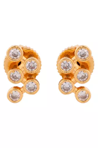 Diamond pendant mangalsutra SHORT and earrings set one gram gold