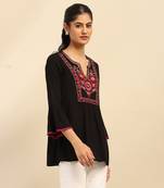 Aarke ritu kumar black blossoms kurti
