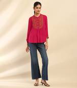 Aarke ritu kumar magenta blossoms kurti