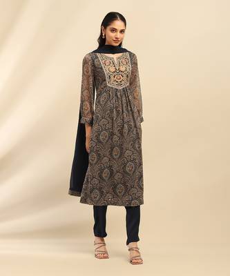 Aarke ritu kumar blue cassandra kurta with pant and dupatta 1