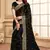 Sequence Embroidered Border Art Silk Saree In Black With Matching Blouse Piece
