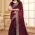 Sequence Embroidered Border Art Silk Saree In Purple With Matching Blouse Piece