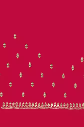 Sequence Embroidered Border Art Silk Saree In Magenta With Matching Blouse Piece