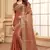 Sequence Embroidered Border Art Silk Saree In Peach With Matching Blouse Piece