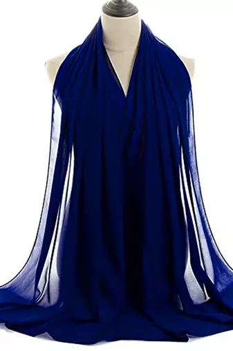 Blue embroidered georgette islamic kaftans With Sun-proof hijab