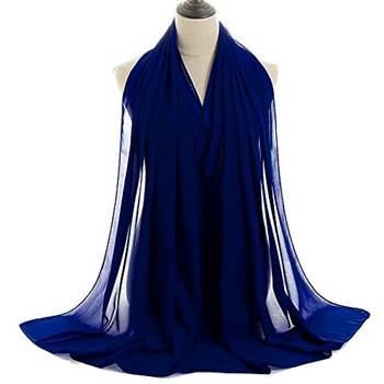 Blue embroidered georgette islamic kaftans With Sun-proof hijab 6