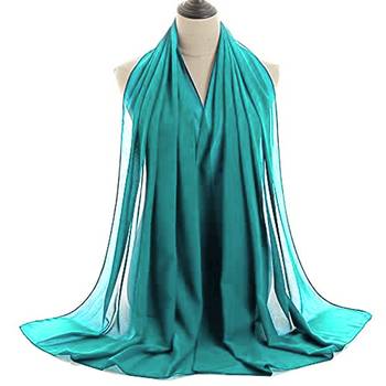 Turquoise embroidered georgette islamic kaftans With Sun-proof hijab 6