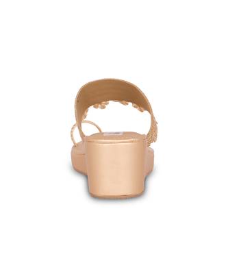 Gold printed  silkkolhapuri sandal 2