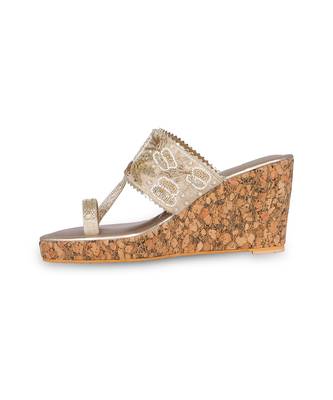 Brown embroidery  pu leather kolhapuri sandal 3