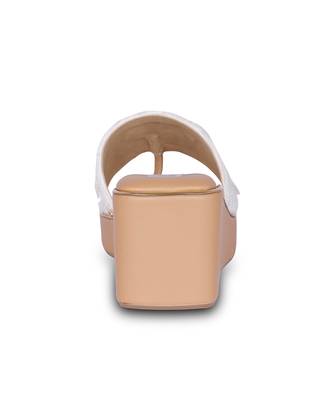 Brown embroidery  pu leather sandle 2