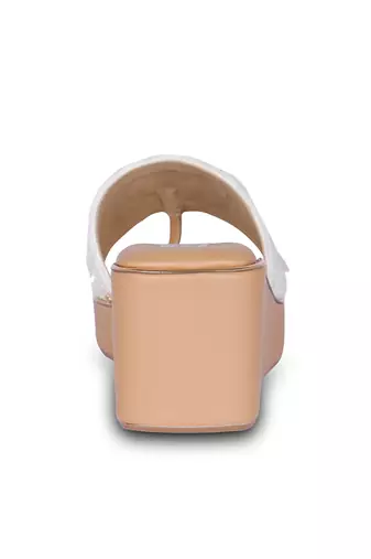 Brown embroidery  pu leather sandle