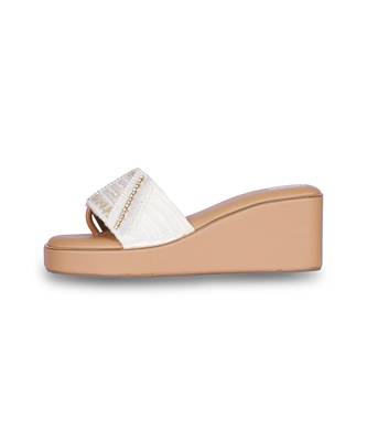 Brown embroidery  pu leather sandle 3