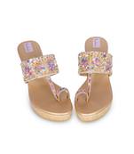 Multicolour embroidery pu leather sandle