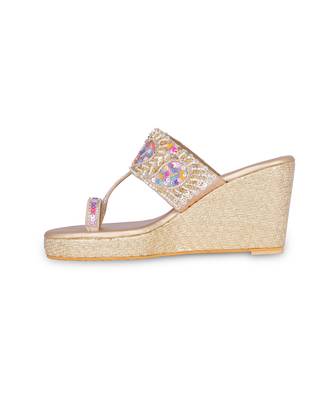 Multicolour embroidery pu leather sandle 4