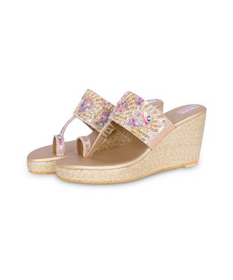 Multicolour embroidery pu leather sandle 5