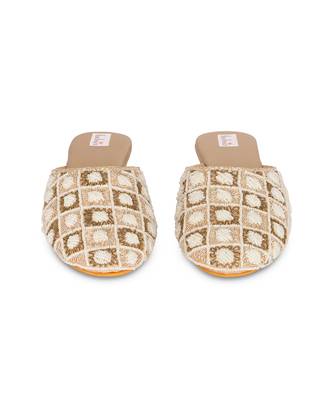 Gold embroidery pu leather mojdi 1