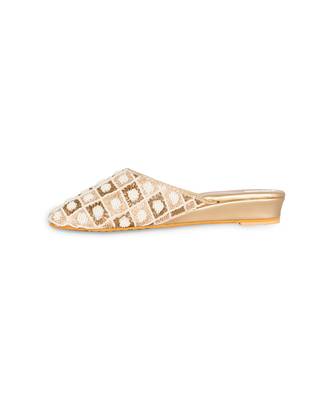 Gold embroidery pu leather mojdi 3