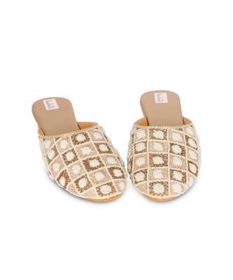 Gold embroidery pu leather mojdi 5