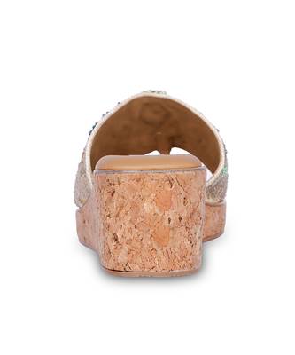 Multicolour  embroiderypu leather sandle 2