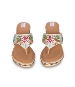 Multicolour embroidery pu leather sandle