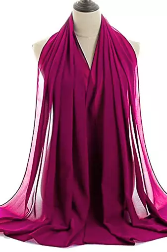Purple embroidered georgette islamic kaftans With Sun-proof hijab