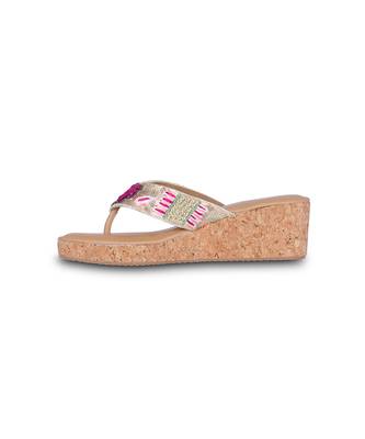 Multicolour embroidery pu leather sandle 3