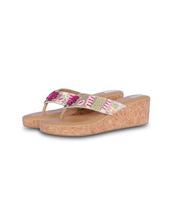Multicolour embroidery pu leather sandle 4