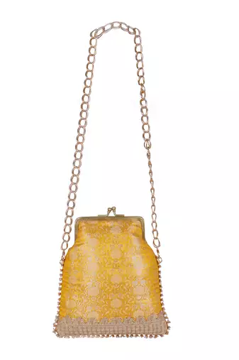Yellow  potli  sling bag