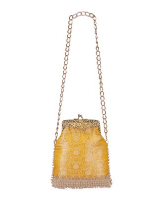 Yellow  potli  sling bag 5